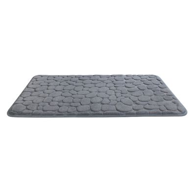 Sivá kúpeľňová predložka s pamäťovou penou Wenko Grey, 80 × 50 cm