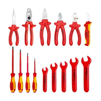 Izolované náradie VDE pre elektrikárov Knipex 98 99 13 v taške na kolieskach (sada 15 kusov)