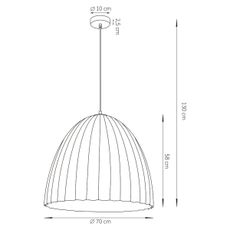 Luster na lanku TELMA 1xE27/60W/230V pr. 70 cm čierna/zlatá