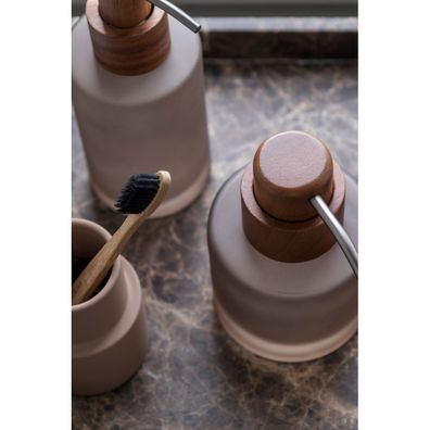 Hnedý sklenený dávkovač mydla 280 ml Modest – Mette Ditmer Denmark