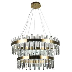 LED Stmievateľný krištáľový luster na lanku LED/190W/230V + diaľkové ovládanie