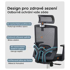 Kancelárska ergonomická stolička Neoseat BRENDA — čierna, nosnosť 150 kg