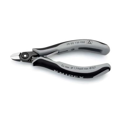 Presné bočné nožnice na elektroniku 125 mm Knipex 79 02 125 ESD - leštená hlava, viaczložkové puzdrá