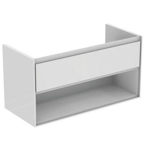 Kúpeľňová skrinka pod umývadlo Ideal Standard Connect Air 100x44x51,7 cm v kombinácii šedý dub / biela mat E0828PS