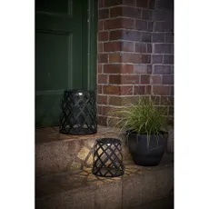 Čierny LED lampáš Star Trading Calabria, výška 28 cm