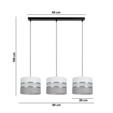 Luster na lanku CORAL 3xE27/60W/230V biela/šedá