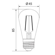LED Žiarovka VINTAGE ST45 E27/2W/230V 3000K -  Brilagi