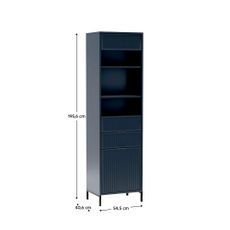 KONDELA Style LS 5 vitrína indigo modrá