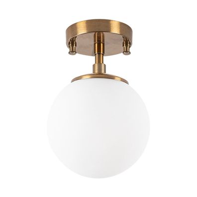 Stropné svietidlo v bielej a bronzovej farbe so skleneným tienidlom ø 15 cm Atmaca – Opviq lights