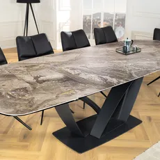 Luxusný rozkladací jedálenský stôl ILINOIS 180-220-260 cm – v taupe mramorovom dekore