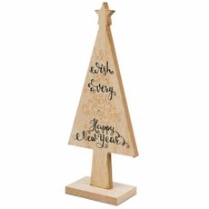 DekorStyle Dřevěná dekorace Merry Christmas I. 25 cm hnědá