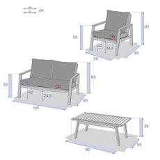 DEOKORK Záhradná zostava VIGO 1+2+1