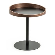 Okrúhly odkladací stolík s doskou v dekore orechového dreva ø 46 cm Kaori – Kave Home