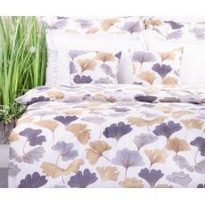 Obliečky krepové Ginko zlaté TiaHome - 1x Vankúš 90x70cm, 1x Paplón 140x200cm
