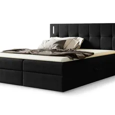 Wilsondo Čalúnená boxspring manželská posteľ s vrchným matracom Dancer - čierna Rozmer: 180x200