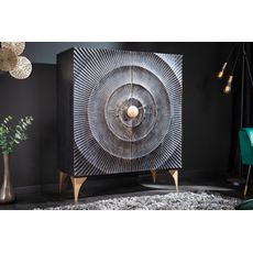 Estila Luxusná vysoká komoda Cumbria zdobená ornamentmi z masívneho mangového dreva v art deco štýle 120cm