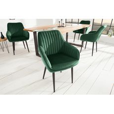 Estila Retro štýlové kreslo Null 84cm zelené s opierkami na ruky