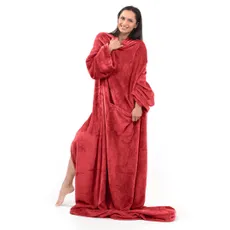 Deka s rukávmi DecoKing Lazy červená, velikost 170x200