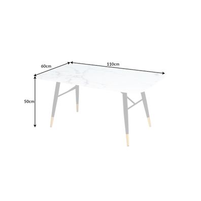 Konferenčný stolík Paris 110cm biely mramorový vzhľad