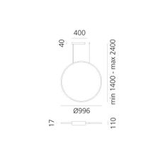Artemide 1993360APP-LED RGBW Stm. luster na lanku DISCOVERY LED/59W/230V bronzová