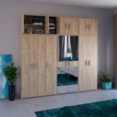 KONDELA Servo Typ 5 dvojdverová šatníková skriňa dub artisan