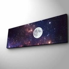 Wallity Obraz s LED osvetlením MESIAC NA NOČNOM NEBI 30 x 90 cm