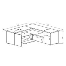 TV stolík v dekore duba v bielo-prírodnej farbe 130x46 cm Angle – TemaHome