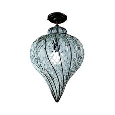 SIRU - Prisadený luster GOCCIA 1xE27/60W/230V pr. 25 cm číra/hnedá benátske sklo