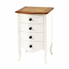 Estila Provensálsky nočný stolík Antibes II masívny biely 75cm