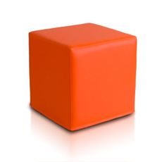 Sedací vak taburetka Block kocka oranžová ekokoža TiaHome