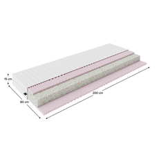 Matrace, set 2 ks, 15 cm, 80x200 cm, MAGDO