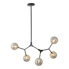 Luster na tyči 5xG9/15W/230V šedá