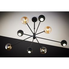 Jupiter 1994 - Luster na tyči MOKA 4xGU10/10W/230V + 4xG9/10W/230V čierna/béžová