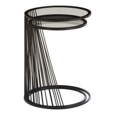 Okrúhle odkladacie stolíky so sklenenou doskou v súprave 2 ks Trento – Premier Housewares