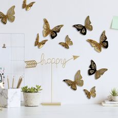 York Wallcoverings 3D nálepky na stenu MOTÝLI zlatí
