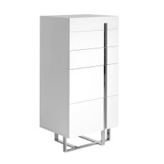 Estila Moderná vysoká komoda Forma Moderna lakovaná biela 120cm
