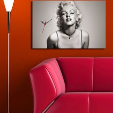 Wallity Dekoračné nástenné hodiny Monroe čiernobiele