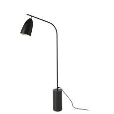 Estila Stmievateľná stojaca lampa Nero Marquina s polohovateľným tienidlom v prevedení mramor oceľ čierna 147cm
