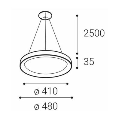 LED2 - LED Luster na lanku BELLA SLIM LED/38W/230V 3000/4000K čierna