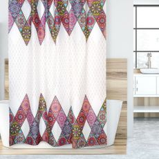 Bellatex Sprchový záves Mandala ružová, 180 x 200 cm