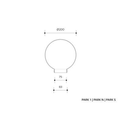 Náhradné tienidlo k nástennému svietidlu PARK E27 pr. 20 cm prizmatická