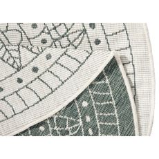 Hanse Home , Kusový koberec Twin-Wendeteppiche 103103 creme grün – na von aj na doma, 100x100 (priemer) kruh, zelená, chodba / predsieň