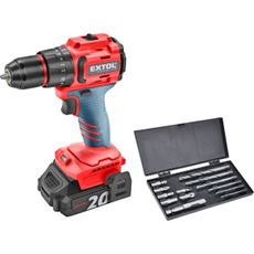 Vŕtací skrutkovač aku s príklepom SHARE20V, BRUSHLESS, 2Ah (2×)