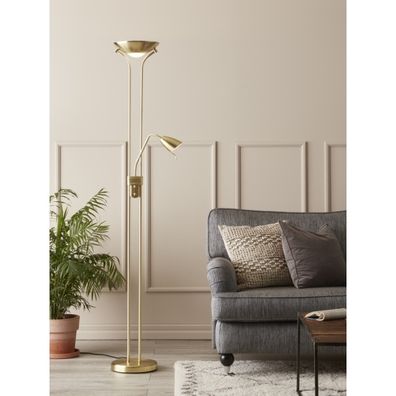 Markslöjd - Stmievateľná stojacia lampa DETROIT 1xR7s/300W + 1xGU10/35W/230V mosadz