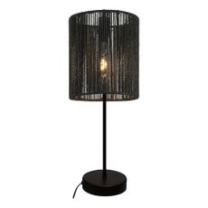 Čierna stolová lampa s tienidlom z trstinového výpletu (výška 48 cm) Foresto – GTV
