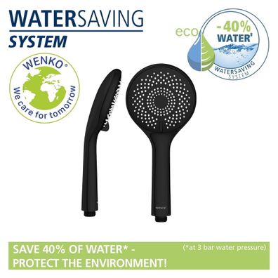 Čierny sprchový set z nerezovej ocele 70 cm Water Saving - Wenko