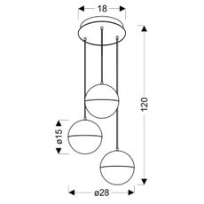 LED Luster na lanku FURNI 3xLED/5W/230V zlatá