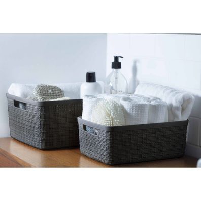 Tmavosivý úložný košík Curver Jute, 5 l