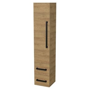 Kúpeľňová skrinka nízka s čiernou úchytkou SAT Cube Way 35x163x33 cm dub Hickory mat CUBE3CV35DH