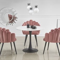 HALMAR Okrúhly jedálenský stôl Broso biely mramor